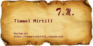 Timmel Mirtill névjegykártya